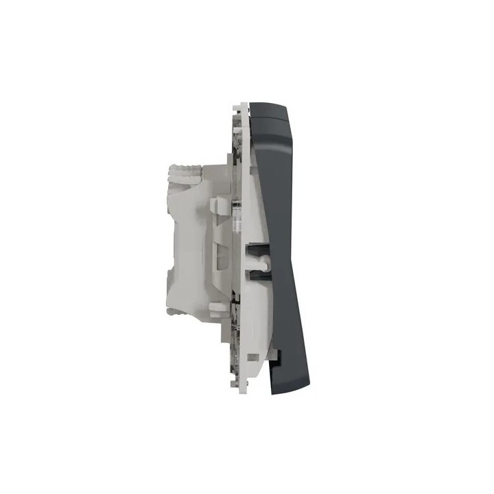 Schneider Mureva Styl - Double bouton poussoir lumineux LED composable - IP55 - gris - Réf : MUR35228