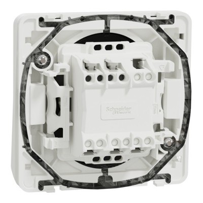 Schneider Mureva Styl - Bouton poussoir composable - IP55 connexion auto blanc - Réf : MUR39027
