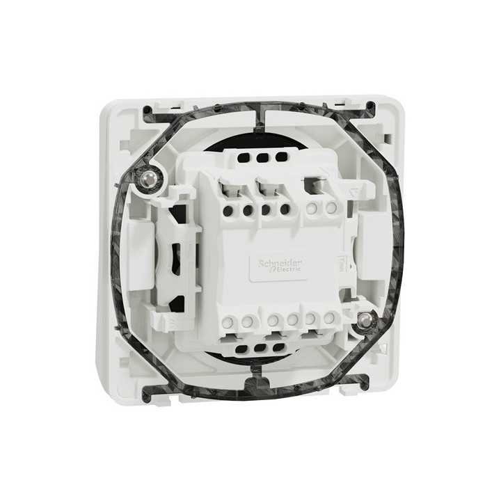 Schneider Mureva Styl - Bouton poussoir composable - IP55 connexion auto blanc - Réf : MUR39027