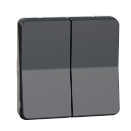 Schneider Electric - Mureva Styl - Bouton poussoir volets roulants - composable - IP55 - IK07 - gris - Réf : MUR35042