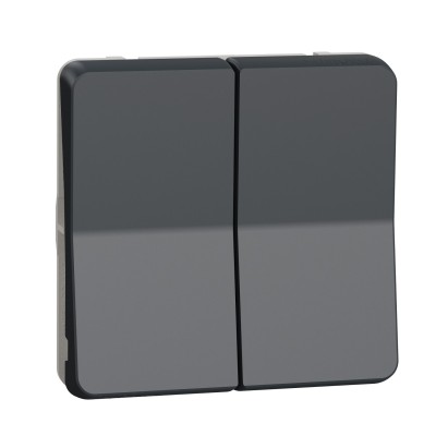 Schneider Electric - Mureva Styl - Bouton poussoir volets roulants - composable - IP55 - IK07 - gris - Réf : MUR35042