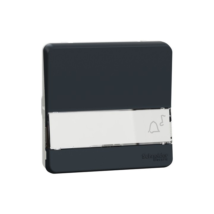 Schneider Electric - Mureva Styl - Bouton poussoir porte-etiquette - composable - IP55 - IK08 - gris - Réf : MUR34029