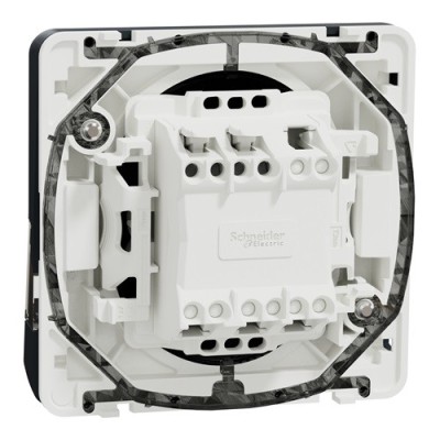 Schneider Electric - Mureva Styl - Bouton poussoir porte-etiquette - composable - IP55 - IK08 - gris - Réf : MUR34029