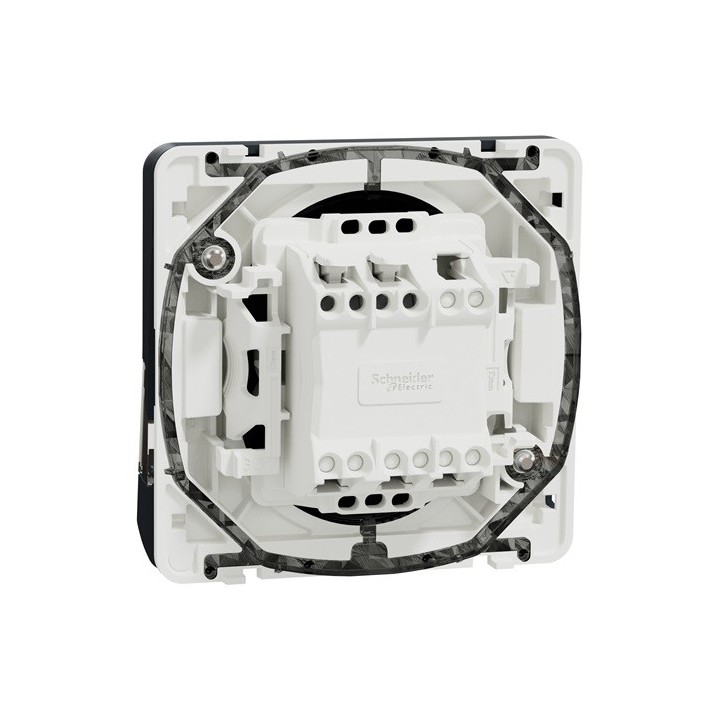 Schneider Electric - Mureva Styl - Bouton poussoir porte-etiquette - composable - IP55 - IK08 - gris - Réf : MUR34029