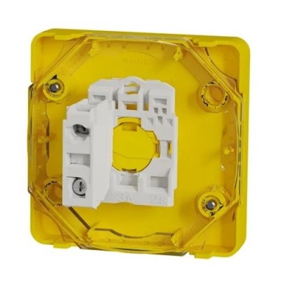Schneider Electric - Mureva Styl - Arrêt d'urgence 1/4 tour - composable IP55 - IK08 - jaune - Réf : MUR35053