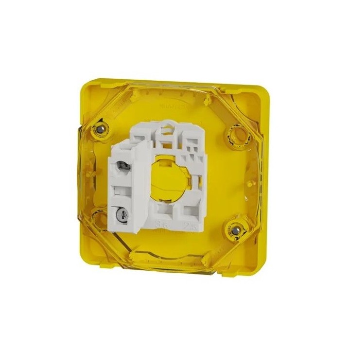 Schneider Electric - Mureva Styl - Arrêt d'urgence 1/4 tour - composable IP55 - IK08 - jaune - Réf : MUR35053