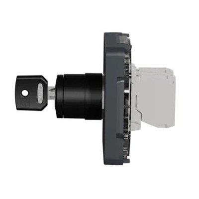 Schneider Electric - Mureva Styl - Interrupteur à clé 3 positions - composable - IP55 - IK08 - gris - Réf : MUR35061