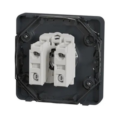 Schneider Electric - Mureva Styl - Interrupteur à clé 3 positions - composable - IP55 - IK08 - gris - Réf : MUR35061