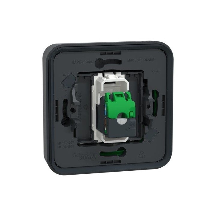 Schneider Electric - Mureva Styl - Prise RJ45 cat 6A blindé STP FTP - composable - IP55 IK07 - gris - Réf : MUR35038