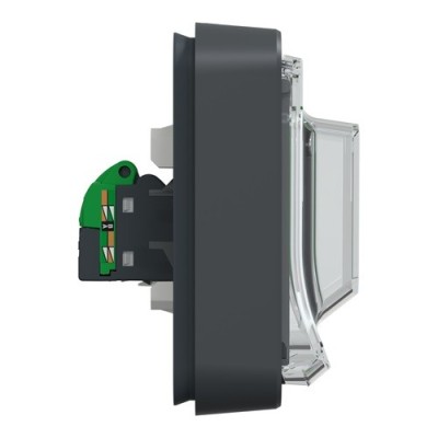 Schneider Electric - Mureva Styl - Prise RJ45 cat 6A blindé STP FTP - composable - IP55 IK07 - gris - Réf : MUR35038