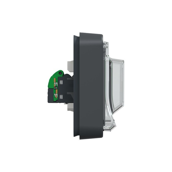 Schneider Electric - Mureva Styl - Prise RJ45 cat 6A blindé STP FTP - composable - IP55 IK07 - gris - Réf : MUR35038
