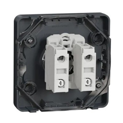 Schneider Electric - Mureva Styl - Interrupteur à clé 2 positions - composable - IP55 - IK08 - gris - Réf : MUR35062
