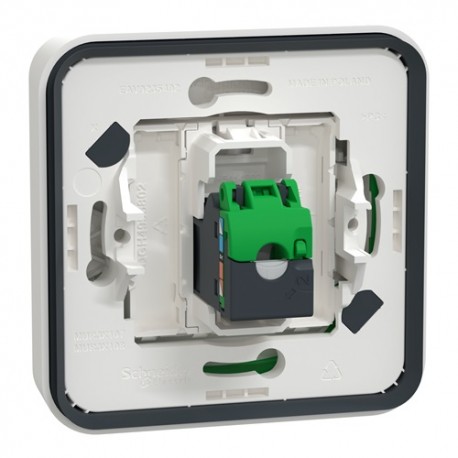 Schneider Electric Presa + Va E Vieni Verticale Mureva Styl - IP55 IK08, Grigio, Con LED Notte