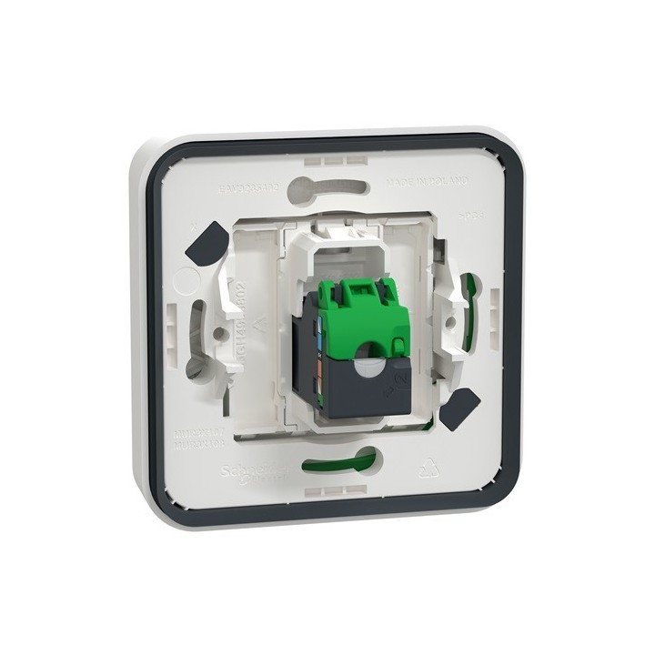Schneider Electric - Mureva Styl - Prise RJ45 cat 6A blindé STP FTP - composable - IP55 IK07 - blanc - Réf : MUR39038
