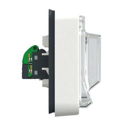 Schneider Electric - Mureva Styl - Prise RJ45 cat 6A blindé STP FTP - composable - IP55 IK07 - blanc - Réf : MUR39038