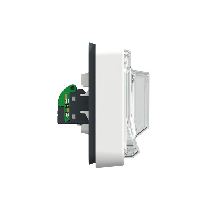 Schneider Electric - Mureva Styl - Prise RJ45 cat 6A blindé STP FTP - composable - IP55 IK07 - blanc - Réf : MUR39038