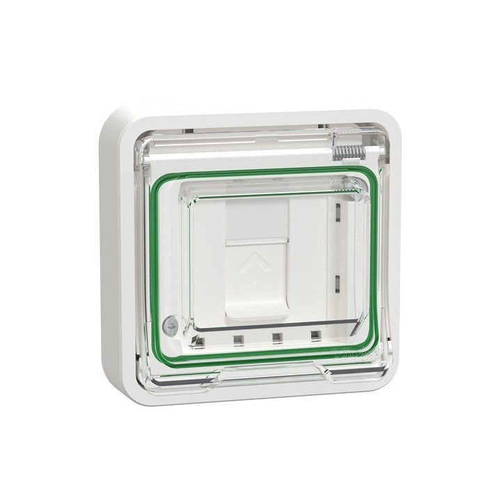 Schneider Electric - Mureva Styl - Prise RJ45 cat 6A blindé STP FTP - composable - IP55 IK07 - blanc - Réf : MUR39038
