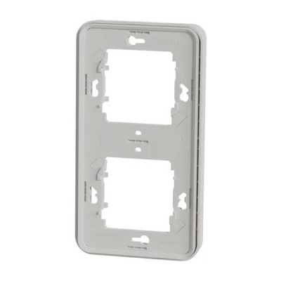Schneider Mureva Styl - Cadre 2 postes verticale encastré IP55 blanc - Réf : MUR39151