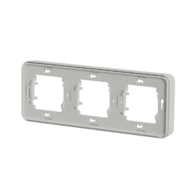 Schneider Mureva Styl - Cadre 3 postes horizontal encastré - IP55 blanc - Réf : MUR39109