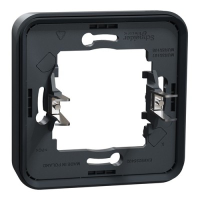 Schneider Electric - Mureva Styl - Cadre 1 poste à griffes - encastré - IP55 - IK08 - gris - Réf : MUR34108
