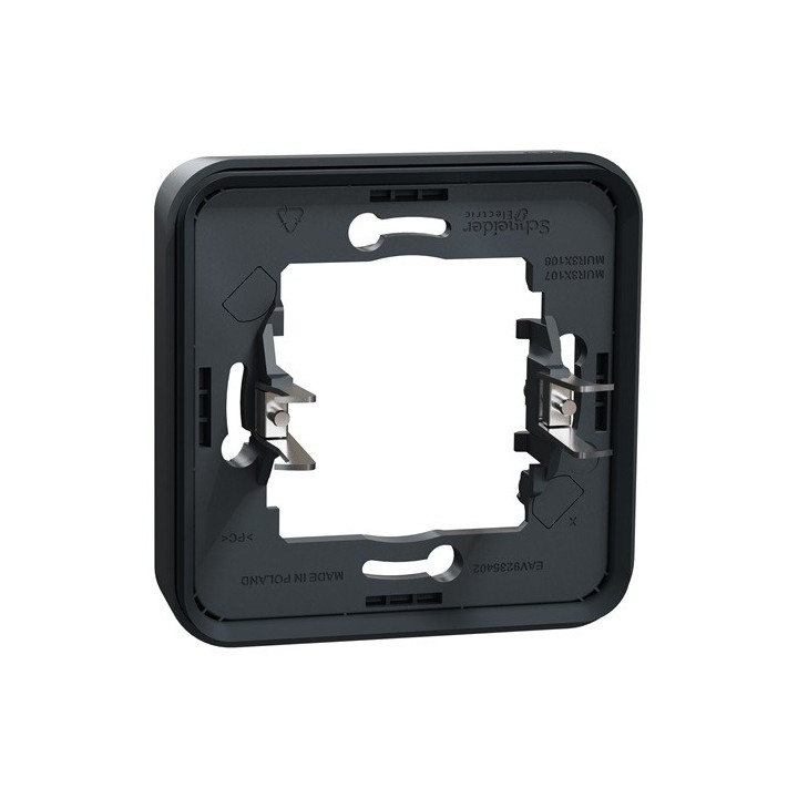 Schneider Electric - Mureva Styl - Cadre 1 poste à griffes - encastré - IP55 - IK08 - gris - Réf : MUR34108