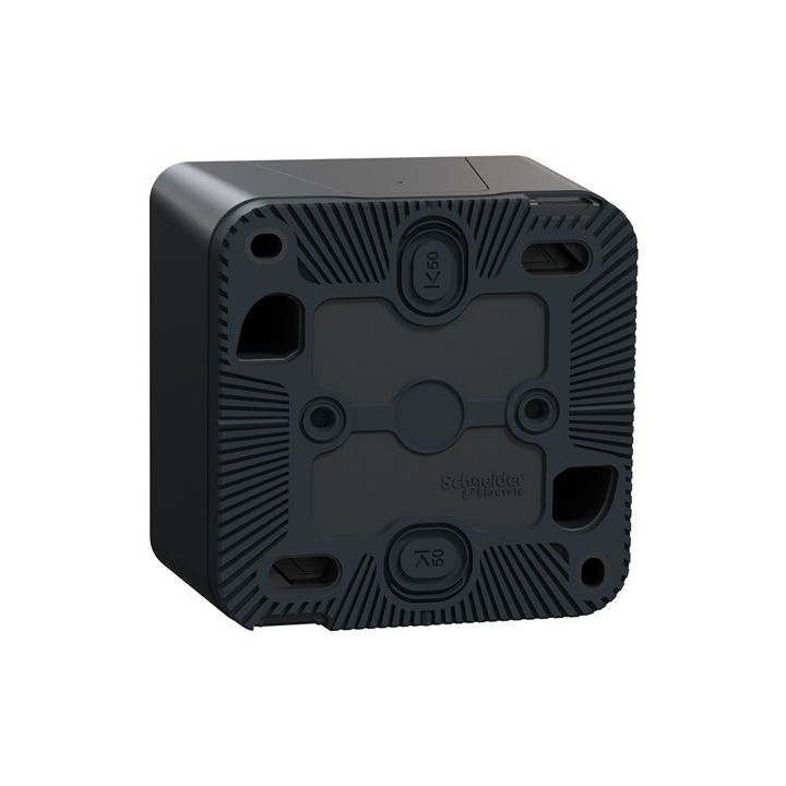 Schneider Mureva Styl - Va et vient lumineux ou témoin LED complet saillie IP55 - connexion auto - gris - Réf : MUR35024