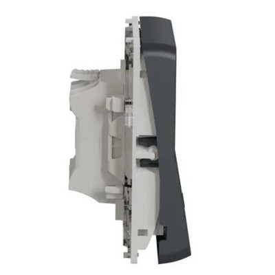 Schneider Mureva Styl - Bouton poussoir lumineux LED composable - IP55 - gris - Réf : MUR35127