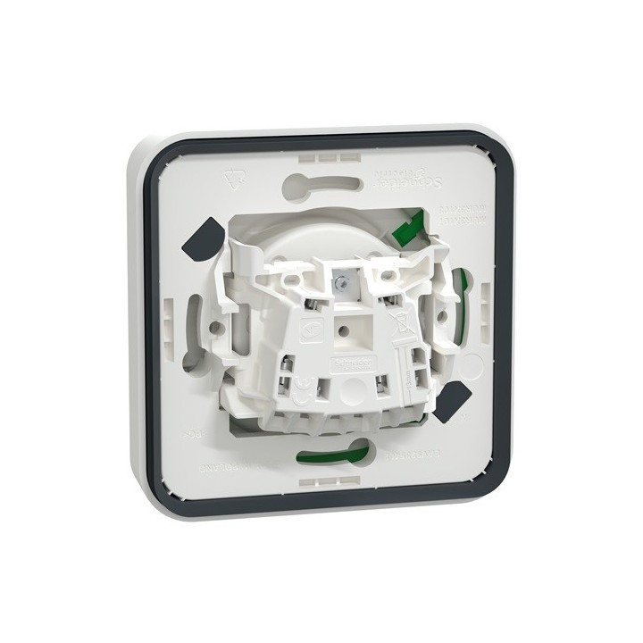 Schneider Electric - Mureva Styl - Prise courant 2P+T - Complet encastré - IP55 IK08 - Connexion auto - blanc - Réf : MUR39036