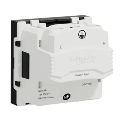 Schneider - Unica - Prise 2P+T - FR - 90° - vis - Anthracite - méca seul - Réf : NU303954