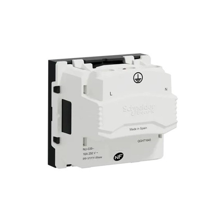 Schneider - Unica - Prise 2P+T - FR - 90° - vis - Anthracite - méca seul - Réf : NU303954