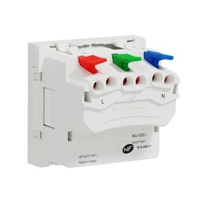Schneider - Unica - Prise 2P+T - FR - 90° - affleurant - raccord rapide - Blanc - méca seul - Réf : NU305218