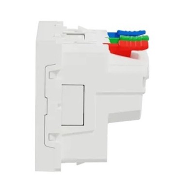 Schneider - Unica - Prise 2P+T - FR - 90° - affleurant - raccord rapide - Blanc - méca seul - Réf : NU305218