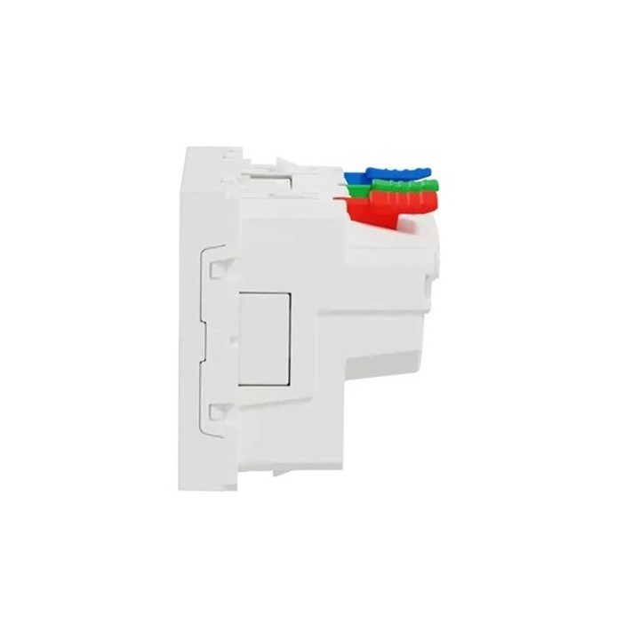 Schneider - Unica - Prise 2P+T - FR - 90° - affleurant - raccord rapide - Blanc - méca seul - Réf : NU305218