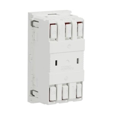 Schneider - Unica - Prise double 2P+T - FR - 45° - connexion rapide - Blanc - méca seul - Réf : NU306918