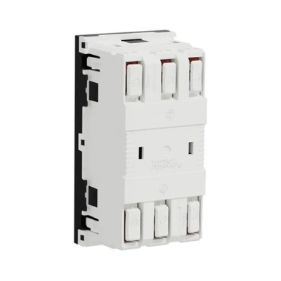 Schneider - Unica - Prise double 2P+T - FR - 45° - connexion rapide - Anthracite - méca seul - Réf : NU306954