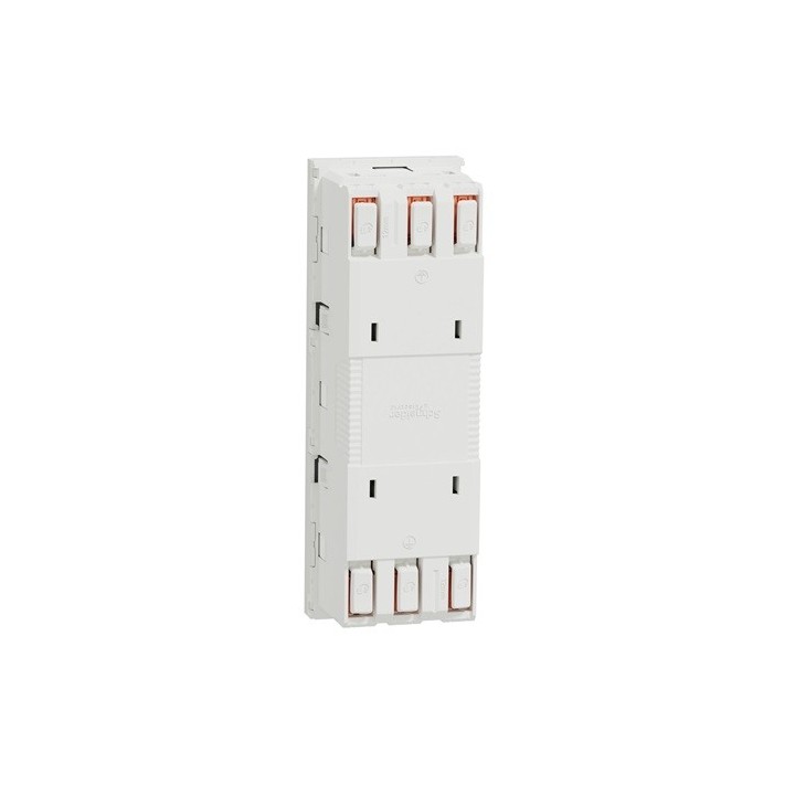 Schneider - Unica - Prise triple 2P+T - FR - 45° - Blanc - méca seul - Réf : NU307918