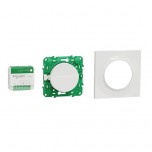 Schneider - Odace sans fil sans pile - Kit actionneur micro + inter + plaque Styl - blanc - Réf : S520192K