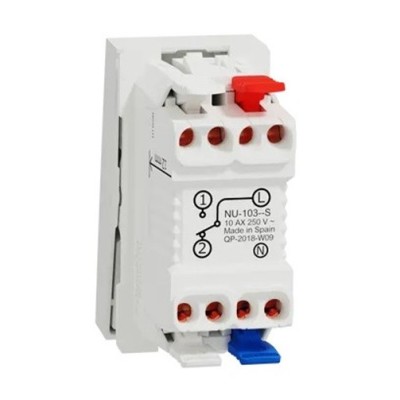 Schneider - Unica - Va-et-vient lum témoin - 10A - connex rapide - 1 mod - Blanc - méca seul - Réf : NU310318S