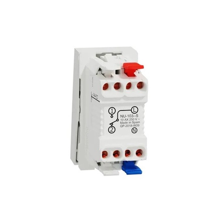 Schneider - Unica - Va-et-vient lum témoin - 10A - connex rapide - 1 mod - Blanc - méca seul - Réf : NU310318S