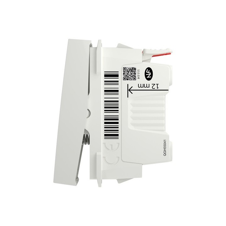 Schneider - Unica - Bouton-poussoir NO - 10A - connex rapide - 1 mod - Blanc - méca seul - Réf : NU310618F
