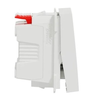 Schneider - Unica - Poussoir lumineux (localisation) - 10A - 1 mod - Blanc - méca seul - Réf : NU310618N
