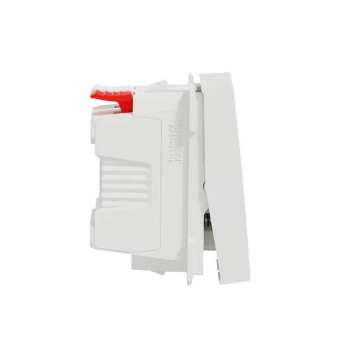 Schneider - Unica - Poussoir lumineux (localisation) - 10A - 1 mod - Blanc - méca seul - Réf : NU310618N