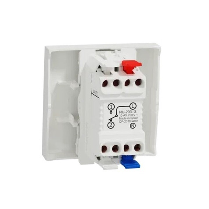 Schneider - Unica - Va-et-vient lum témoin - 10A - connex rapide - 2 mod - Blanc - méca seul - Réf : NU320318S
