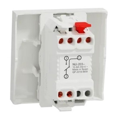 Schneider - Unica - Commande VMC 2 vitesses - 10A - 2 modules - Blanc antimi - méca seul - Réf : NU320320VMC