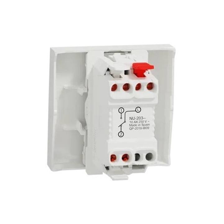 Schneider - Unica - Commande VMC 2 vitesses - 10A - 2 modules - Blanc antimi - méca seul - Réf : NU320320VMC