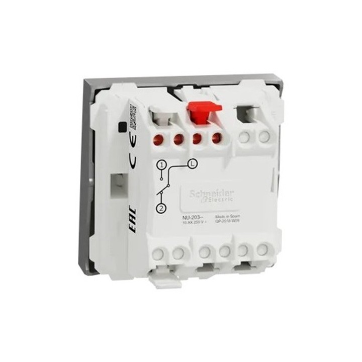Schneider - Unica - Va-et-vient - 10A - connexion rapide - 2 mod - Alu - méca seul - Réf : NU320330