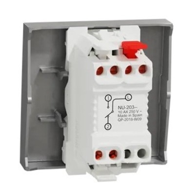 Schneider - Unica - Commande VMC 2 vitesses - 10A - 2 modules - Alu - mécanisme seul - Réf : NU320330VMC