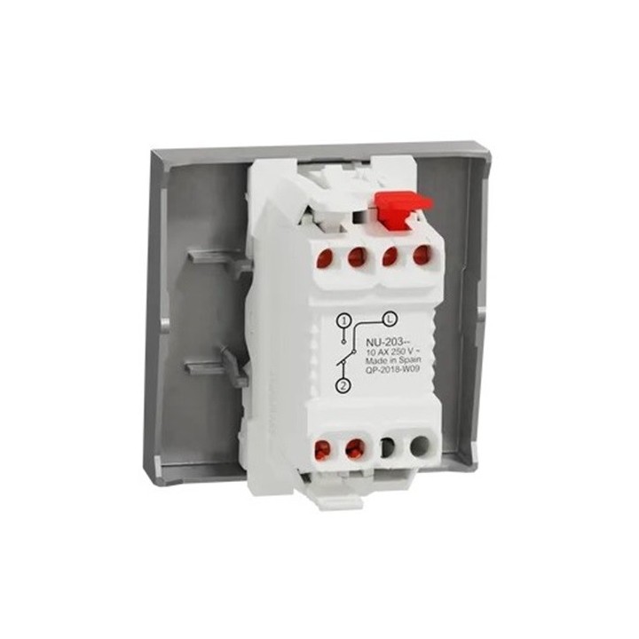 Schneider - Unica - Commande VMC 2 vitesses - 10A - 2 modules - Alu - mécanisme seul - Réf : NU320330VMC