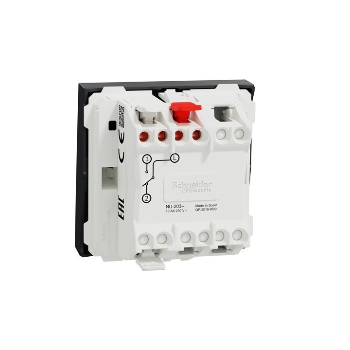 Schneider - Unica - Va-et-vient - 10A - connexion rapide - 2 mod - Anthracite - méca seul - Réf : NU320354