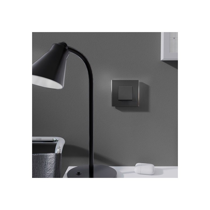 Schneider - Unica - Va-et-vient - 10A - connexion rapide - 2 mod - Anthracite - méca seul - Réf : NU320354